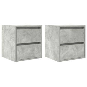 Wall-mounted Bedside Cabinets 2 pcs Concrete Grey - Hipomarket