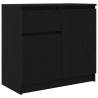 Black Oak Sideboard with Drawer - Storage Solution 71x35x65 cm