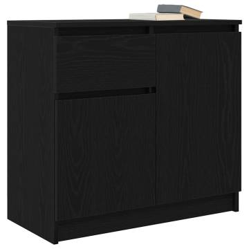 Black Oak Sideboard with Drawer - Storage Solution 71x35x65 cm