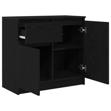 Black Oak Sideboard with Drawer - Storage Solution 71x35x65 cm