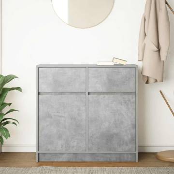 Concrete Grey Sideboard with Drawer - 80x34x76 cm | HipoMarket