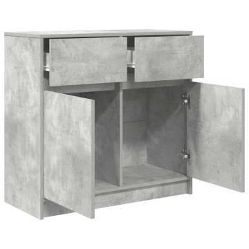 Concrete Grey Sideboard with Drawer - 80x34x76 cm | HipoMarket