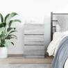 Stylish Grey Sonoma Bedside Cabinet with 3 Drawers - HipoMarket