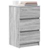 Stylish Grey Sonoma Bedside Cabinet with 3 Drawers - HipoMarket