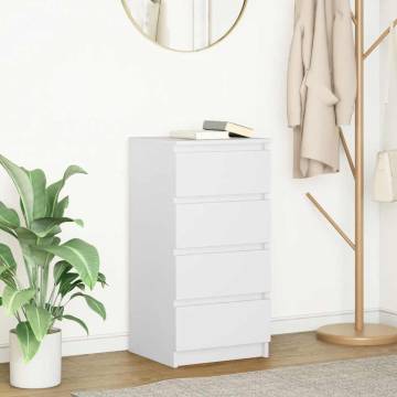 Stylish White Sideboard - Engineered Wood Storage Cabinet