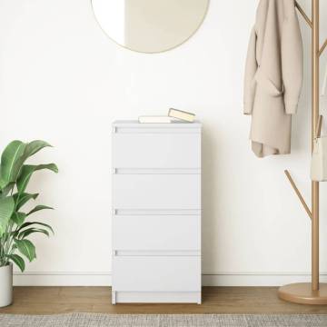 Stylish White Sideboard - Engineered Wood Storage Cabinet