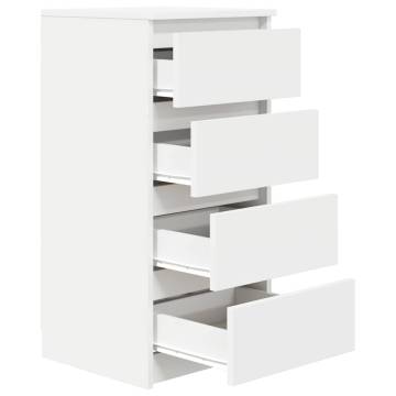 Stylish White Sideboard - Engineered Wood Storage Cabinet