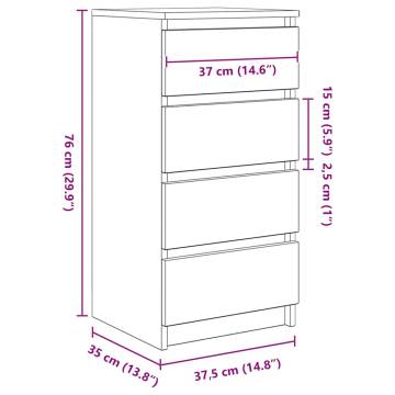 Stylish White Sideboard - Engineered Wood Storage Cabinet