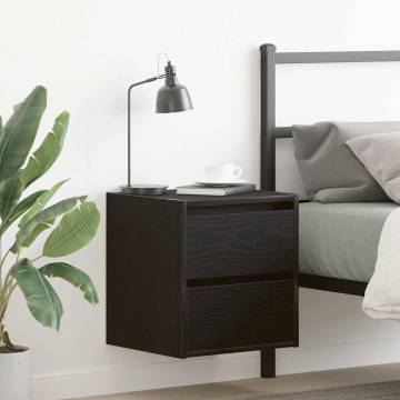 Wall-Mounted Bedside Cabinet Black Oak - Stylish & Functional