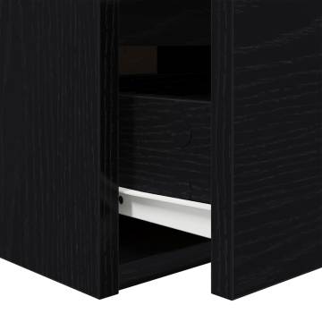 Wall-Mounted Bedside Cabinet Black Oak - Stylish & Functional