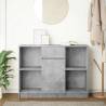 Stylish Concrete Grey Sideboard with Drawer - 101x35x76 cm