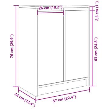 Elegant Grey Sonoma Sideboard - 57x34x76 cm Engineered Wood