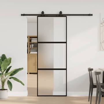 Stylish Sliding Door with Hardware Set - Black 76x205 cm