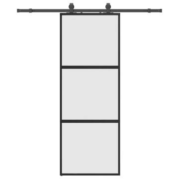 Stylish Sliding Door with Hardware Set - Black 76x205 cm