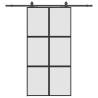 Stylish Black Sliding Door with Hardware Set - 102.5x205 cm