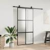 Stylish Black Sliding Door with Hardware Set - 102.5x205 cm