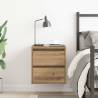 Wall-mounted Bedside Cabinet - Artisan Oak 38x34x40 cm