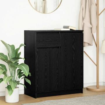 Black Oak Sideboard with Drawer - Stylish Storage Solution