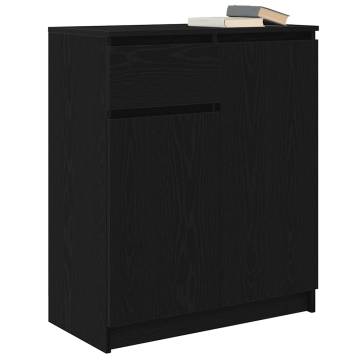 Black Oak Sideboard with Drawer - Stylish Storage Solution