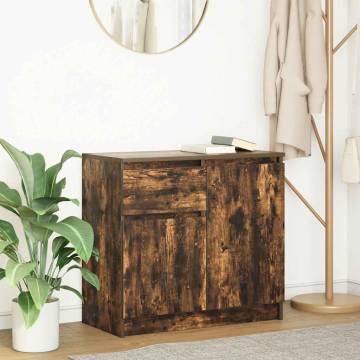 Stylish Smoked Oak Sideboard with Drawer | 71x35x65 cm