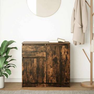 Stylish Smoked Oak Sideboard with Drawer | 71x35x65 cm