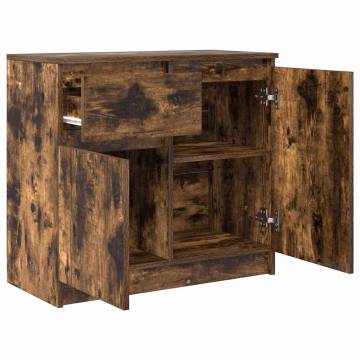 Stylish Smoked Oak Sideboard with Drawer | 71x35x65 cm