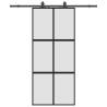 Stylish Sliding Door with Hardware Set - Black 90x205 cm