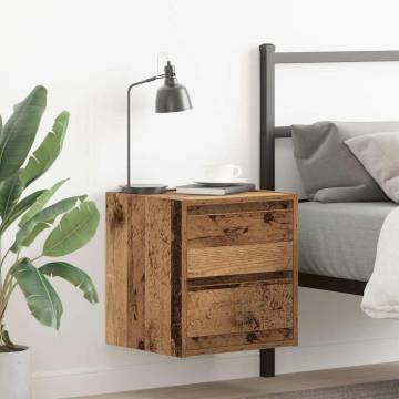 Wall-Mounted Bedside Cabinet - Old Wood Elegance | HipoMarket