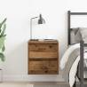 Wall-Mounted Bedside Cabinet - Old Wood Elegance | HipoMarket