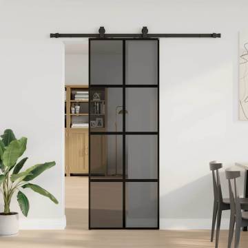 Stylish Sliding Door with Hardware Set - Black 76x205 cm