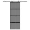 Stylish Sliding Door with Hardware Set - Black 76x205 cm