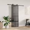 Stylish Sliding Door with Hardware Set - Black 76x205 cm