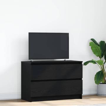 Modern Black TV Cabinet - 80x35x54 cm Engineered Wood Furniture