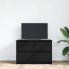 Modern Black TV Cabinet - 80x35x54 cm Engineered Wood Furniture