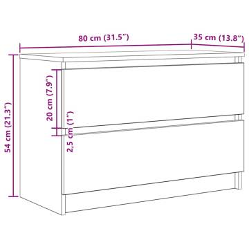 Modern Black TV Cabinet - 80x35x54 cm Engineered Wood Furniture