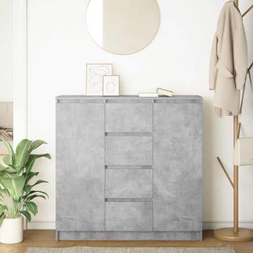 Stylish Concrete Grey Sideboard with Drawers - HipoMarket