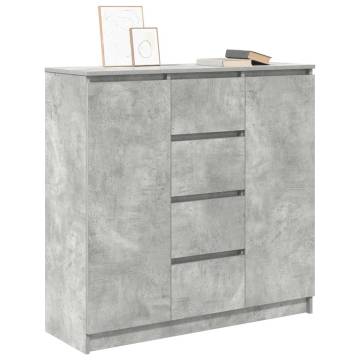 Stylish Concrete Grey Sideboard with Drawers - HipoMarket