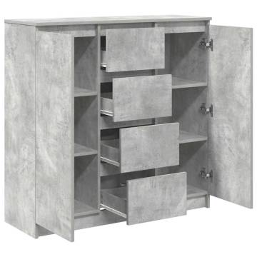 Stylish Concrete Grey Sideboard with Drawers - HipoMarket