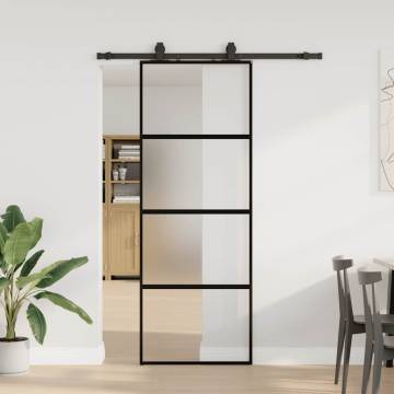 Stylish Sliding Door with Hardware Set - Black 76x205 cm