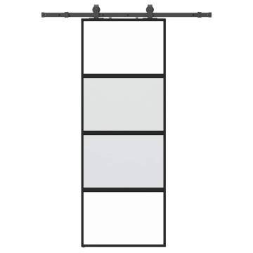 Stylish Sliding Door with Hardware Set - Black 76x205 cm