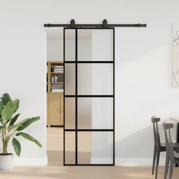 Stylish Sliding Door with Hardware Set - Black 76x205 cm