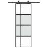 Stylish Sliding Door with Hardware Set - Black 76x205 cm