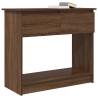 Brown Oak Console Table with Drawers - Modern & Practical