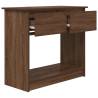 Brown Oak Console Table with Drawers - Modern & Practical