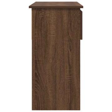 Brown Oak Console Table with Drawers - Modern & Practical