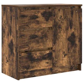 Stylish Smoked Oak Sideboard with Drawer - 71x35x65 cm