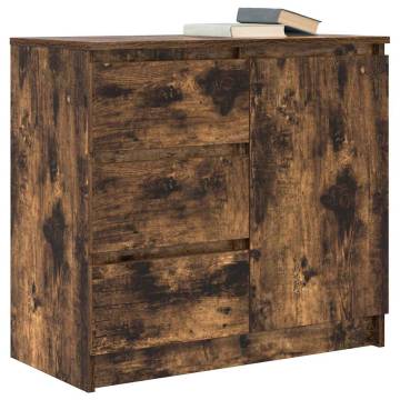 Stylish Smoked Oak Sideboard with Drawer - 71x35x65 cm