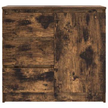 Stylish Smoked Oak Sideboard with Drawer - 71x35x65 cm