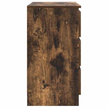 Stylish Smoked Oak Sideboard with Drawer - 71x35x65 cm