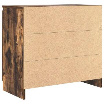 Stylish Smoked Oak Sideboard with Drawer - 71x35x65 cm